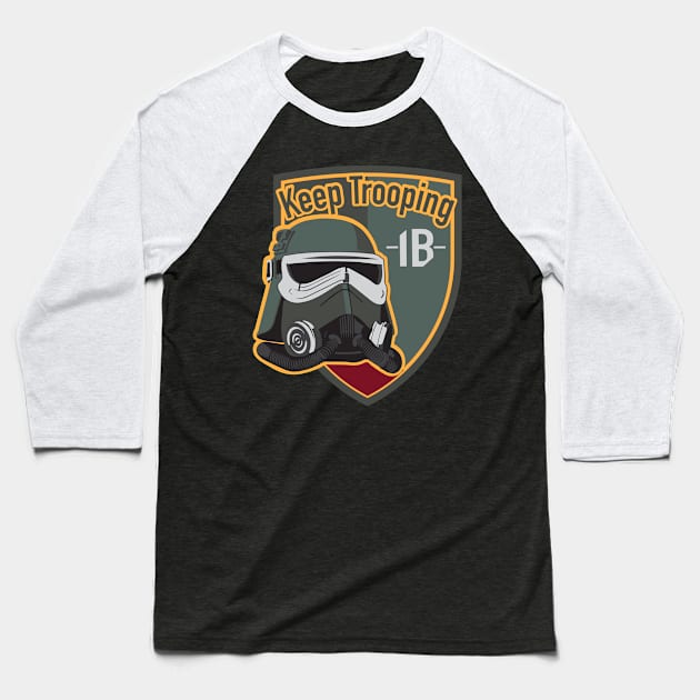 Keep Trooping Mud Baseball T-Shirt by RedShirtTrooper